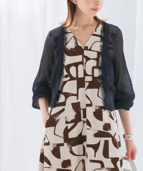 URBAN RESEARCH ROSSO（アーバンリサーチロッソ）の「柄編みフリンジカーディガン（カーディガン/ボレロ・レディース・navy/off/aqua・FREE）」の22枚目の写真