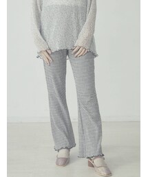 merry jenny | ギャザーギンガムフレアパンツ(その他パンツ)