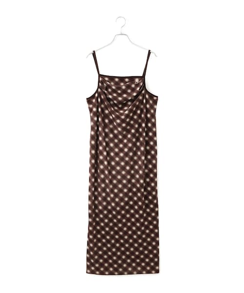 VIS(ビス)の「【MARY QUANT×VIS】チェックベロアドレープキャミワンピース(ワンピース・レディース・ブラック/ブラウン系・F)」の10枚目の写真