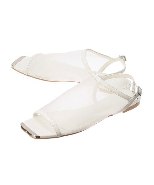ELENDEEK(エレンディーク)の「SHEER FLAT SANDAL(サンダル・レディース・オフホワイト/ブラック・37/38)」の2枚目の写真