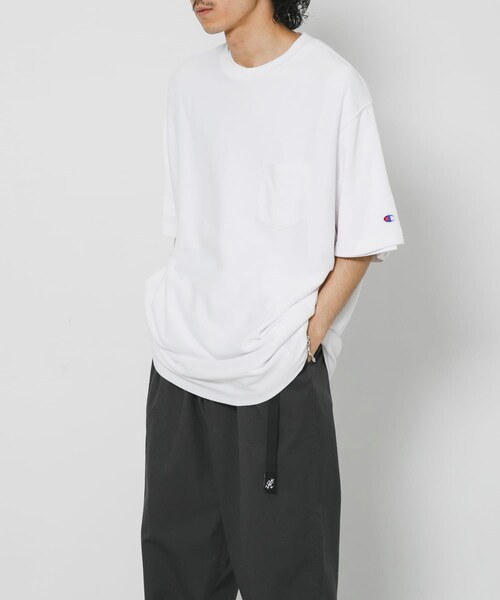 【WHITE】LOWERCASE×Champion 速乾ReverseWEave TEE Champion（チャンピオン） tシャツ LOWERCASE×Champion 速乾