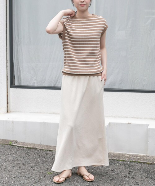 URBAN RESEARCH DOORS(アーバンリサーチドアーズ)の「FORK&SPOON ドライタッチカットスカート(スカート・レディース・BLACK/CREAM・1/2)」の9枚目の写真