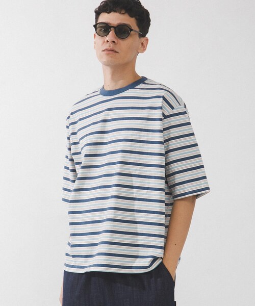 URBAN RESEARCH Sonny Label（アーバンリサーチサニーレーベル）の「マルチボーダーショートスリーブTシャツ（Tシャツ/カットソー・メンズ・ブルー/グリーン/ピンク・M/L）」の20枚目の写真