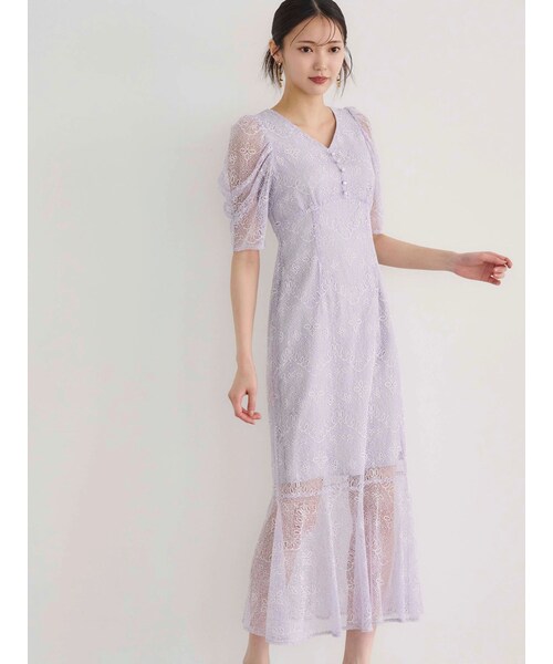 MERCURYDUO（マーキュリーデュオ）の「レースナローマーメイドワンピース（ドレス・レディース・ブラック/ラベンダー・S/M）」の19枚目の写真