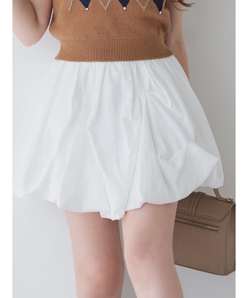 dazzlin（ダズリン）の「【再生産】バルーンミニスカート（スカート・レディース・オフホワイト/ブラック/ベージュ/ダークブラウン・S/M）」の16枚目の写真