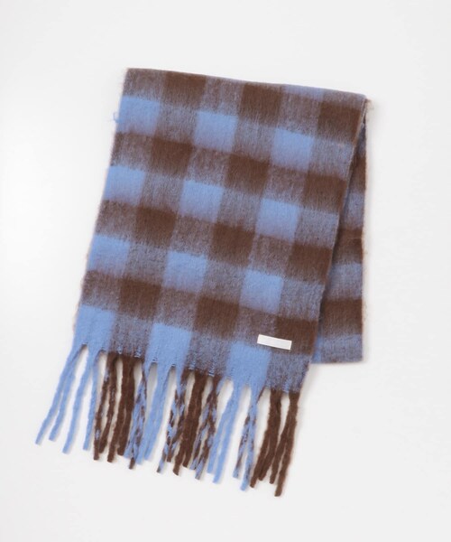 SENSE OF PLACE by URBAN RESEARCH(センスオブプレイスバイアーバンリサーチ)の「ブロックチェックボリュームマフラー(マフラー・メンズ・BLACK/BLUE・One)」の11枚目の写真