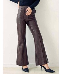 GYDA | フェイクレザースリットフレアパンツ(その他パンツ)