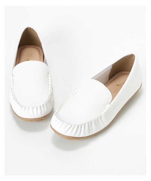 nissen（ニッセン）の「【ゆったり幅広】シンプルドライビングシューズ（ワイズ４Ｅ）（バレエシューズ・メンズ・黒/ホワイト/ネイビー/キャメル/シルバー/モカブラウン/ブロンズ/シャンパンゴールド・M=23.0~23.5cm/4E/L=24.0~24.5cm/4E/LL=25.0~25.5cm/4E/3L=26.0~26.5cm/4E）」の3枚目の写真