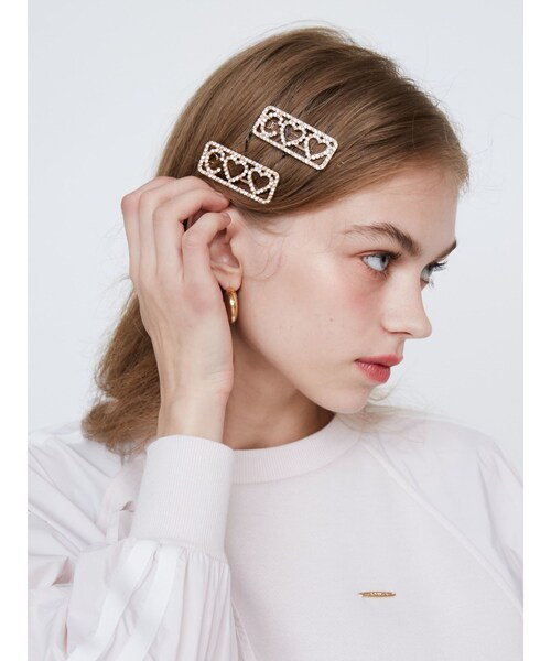 CALNAMUR（カルナムール）の「HEART BIJOU HAIR PIN/ハートビジューヘアピン（ヘアピン・レディース・ゴールド/シルバー・F）」の11枚目の写真