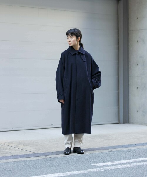 かぐれ（カグレ）の「ウールバルカラーコート（ステンカラーコート・レディース・NAVY/BLACK・Free）」の21枚目の写真