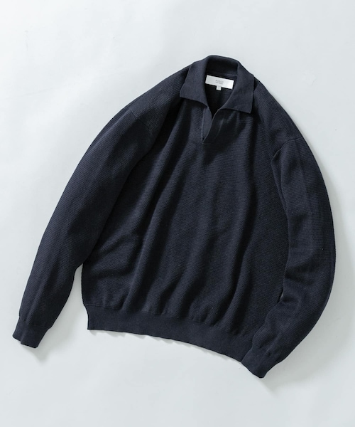 URBAN RESEARCH ROSSO（アーバンリサーチロッソ）の「『WEB限定』変形カノコスキッパーニットポロ（ニット/セーター・メンズ・BLACK/NAVY/LIGHT GRAY・M/L）」の3枚目の写真