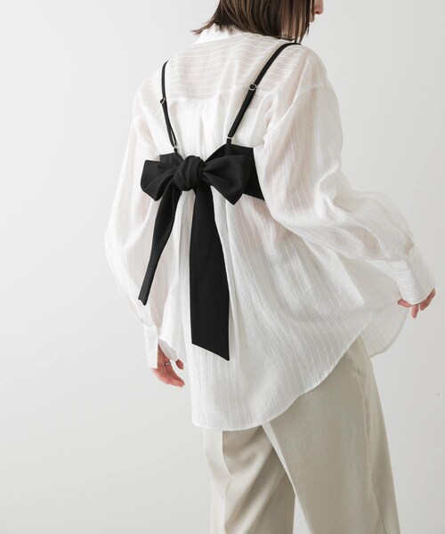 SENSE OF PLACE by URBAN RESEARCH（センスオブプレイスバイアーバンリサーチ）の「バックリボンビスチェ（その他トップス・レディース・BLACK/BEIGE・one）」の3枚目の写真