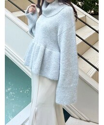 MERCURYDUO | 【WEB限定カラーあり】オフタートルペプラムニット(ニット/セーター)