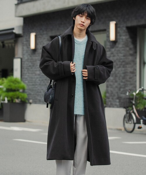 SENSE OF PLACE by URBAN RESEARCH(センスオブプレイスバイアーバンリサーチ)の「『ユニセックス』バルマカーンルーズコート(ステンカラーコート・メンズ・BLACK/D.BROWN/BLUE/BRN×BLK・M/L)」の9枚目の写真