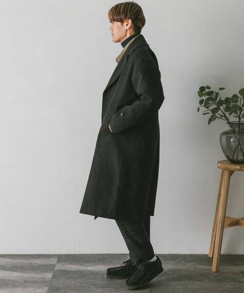 URBAN RESEARCH DOORS(アーバンリサーチドアーズ)の「JAPAN FABRICオーバーチェスターコート(チェスターコート・メンズ・GREEN/GREIGE/BROWN/D.NAVY/BLACK・M/L/XL)」の19枚目の写真