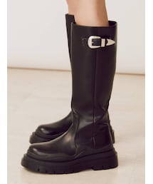 EVRIS | ベルテッドプラットフォームミドルブーツ(ブーツ)