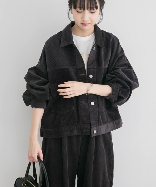 ITEMS URBANRESEARCH（アイテムズ アーバンリサーチ）の「コーデュロイジャケット（カバーオール・レディース・ECRU/CHA/CHERRY・Free）」の16枚目の写真