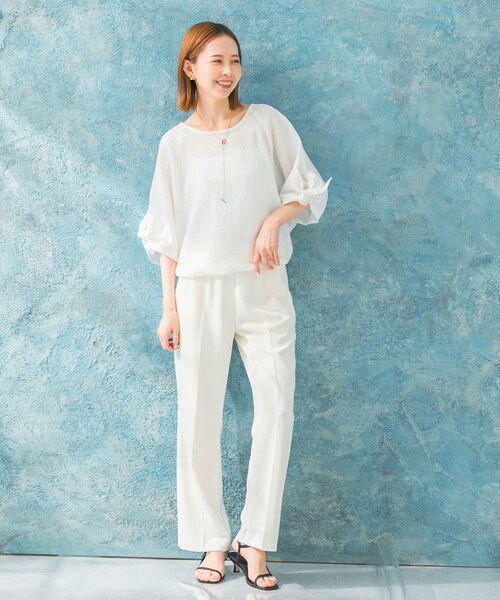 URBAN RESEARCH ROSSO（アーバンリサーチロッソ）の「リボンスリーブプルオーバー（シャツ/ブラウス・レディース・L/MINT/SHELL WT/PINK/D/NAVY・FREE）」の9枚目の写真