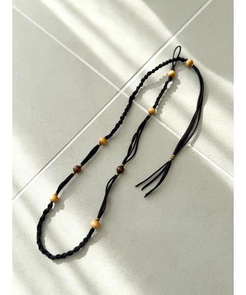 Ungrid（アングリッド）の「ウッドコンビネックレス（ネックレス・レディース・ブラック/ブラウン・F）」の2枚目の写真