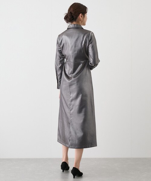 Jayro（ジャイロ）の「開衿Iラインワンピース（ワンピース・レディース・チャコール/キナリ/ベージュ・M）」の11枚目の写真