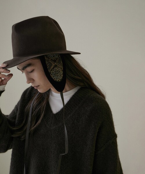 ADAM ET ROPE'(アダムエロペ)の「【chisaki(チサキ)】Nanaco/ナナコ(ハット・レディース・ブラック/ダークブラウン・F)」の5枚目の写真