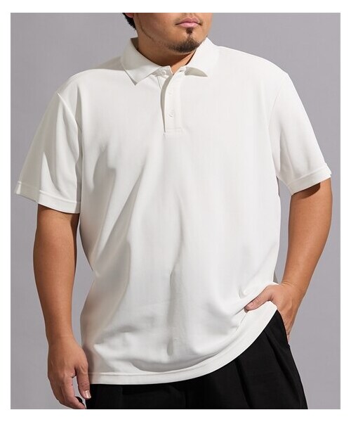 nissen（ニッセン）の「汗染みが目立ちにくい半袖ポロシャツ【大きいサイズ】（ポロシャツ・メンズ・ホワイト/ブラック/グレー・3L/4L/5L/6L/8L/10L）」の7枚目の写真