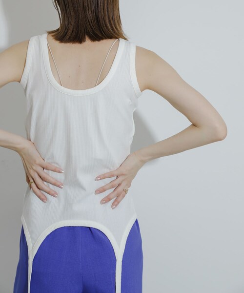 SENSE OF PLACE by URBAN RESEARCH（センスオブプレイスバイアーバンリサーチ）の「マルチウェイガータータンクトップ（タンクトップ・レディース・L.GRAY/OFF WHITE/CHARCOAL・one）」の5枚目の写真