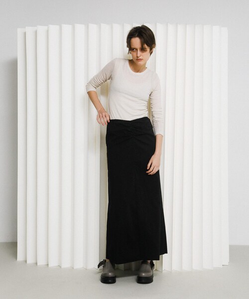LAATO（ラート）の「layered piping tee（Tシャツ/カットソー・レディース・チョコレート/クリーム/ネズミ・Free）」の9枚目の写真