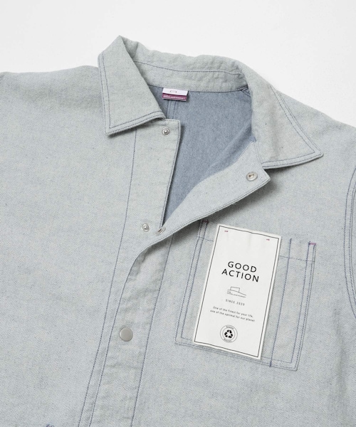 THE GOODLAND MARKET（ザグッドランドマーケット）の「ザ グッドランド マーケット　RE DENIM COVERALL（デニムジャケット・メンズ・L.INDIGO・1/2/3）」の4枚目の写真