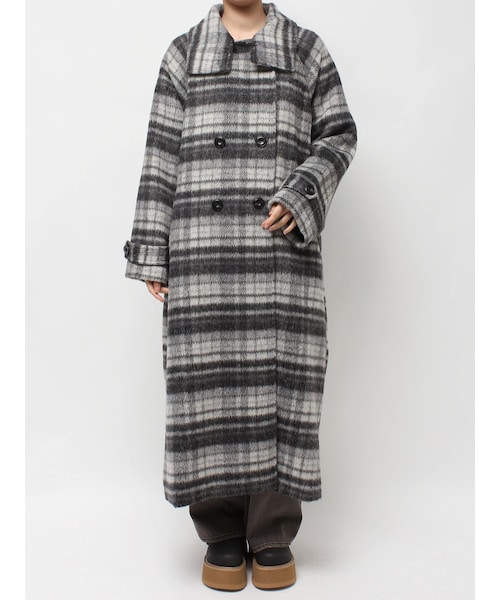 EVRIS（エヴリス）の「スタンドカラーロングコート（チェスターコート・レディース・ホワイト/グレー/ブラック/イエロー・F）」の5枚目の写真