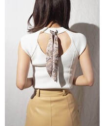 MERCURYDUO | スカーフ付ノースリーブバックシャンニット(ニット/セーター)