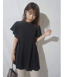 MERCURYDUO | バックリボンラッフルスリーブチュニックブラウス(シャツ/ブラウス)