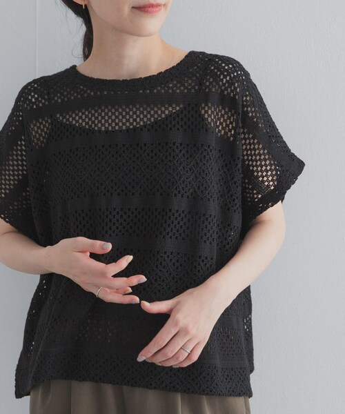 URBAN RESEARCH DOORS（アーバンリサーチドアーズ）の「クロップドレースプルオーバー（その他トップス・レディース・OFF/BLACK/BROWN・Free）」の19枚目の写真