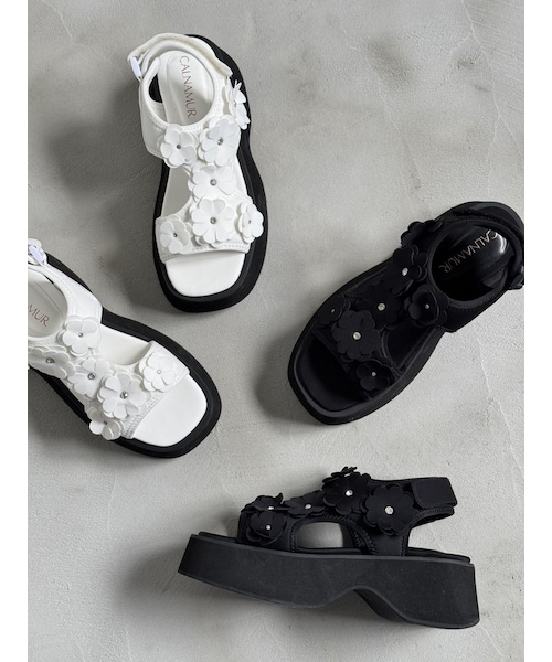 CALNAMUR（カルナムール）の「3D FLOWER SPORTS SANDALS/3Dフラワースポーツサンダル（サンダル・レディース・ホワイト/ブラック・S/M/L）」の16枚目の写真