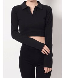 EMODA | スキッパークロップトップ(Tシャツ/カットソー)