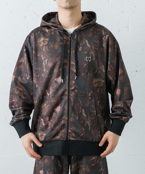 URBAN RESEARCH（アーバンリサーチ）の「The DUFFER N NEPHEWS　MESH ZIP UP HOODIE（パーカー・メンズ・FLOWER/BLACK・M）」の7枚目の写真
