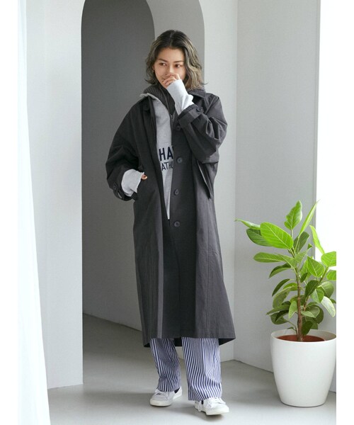 Ungrid（アングリッド）の「ステンカラーコート（ステンカラーコート・レディース・ブラック/ダークオレンジ/ベージュ・S/M）」の14枚目の写真