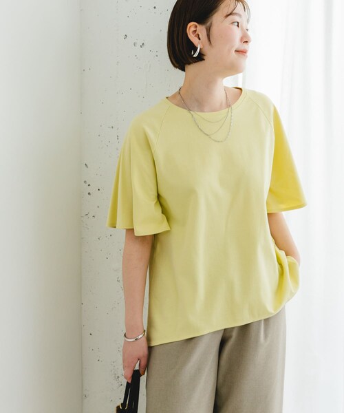 URBAN RESEARCH ROSSO（アーバンリサーチロッソ）の「『UR TECH』Fby ROSSO　UVCUTバックテールフレアスリーブTシャツ（Tシャツ/カットソー・レディース・OFF WHITE/YELLOW/BLACK・FREE）」の22枚目の写真