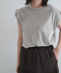 EKAL | T/Cプレーティング天竺フリルTシャツ(Tシャツ/カットソー)