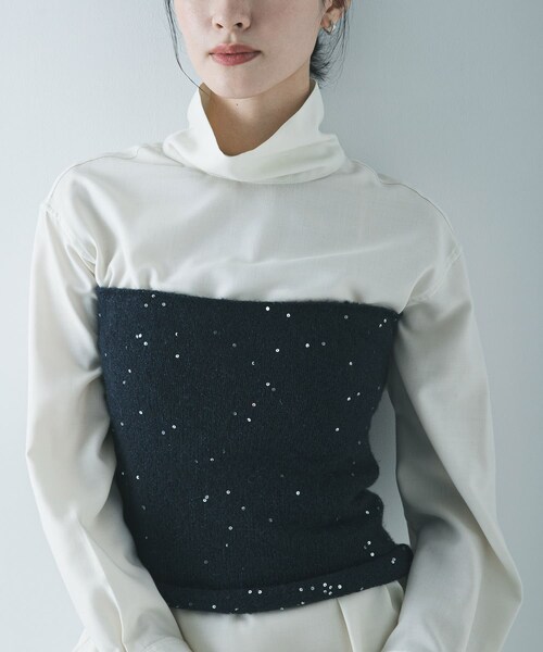 URBAN RESEARCH（アーバンリサーチ）の「TRソフトツイルハイネックシャツ（シャツ/ブラウス・レディース・IVORY/BLACK・Free）」の16枚目の写真