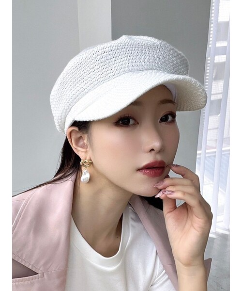 RESEXXY（リゼクシー）の「透かし編みキャスケット（キャスケット・レディース・ホワイト/ブラック/ベージュ・F）」の11枚目の写真