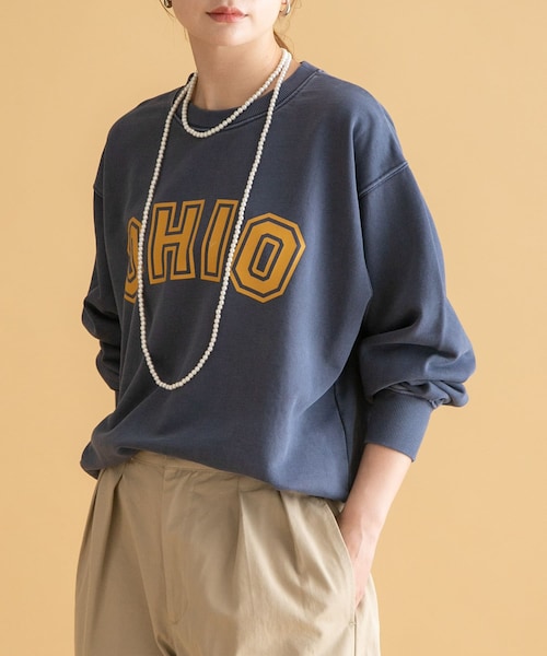 URBAN RESEARCH Sonny Label（アーバンリサーチサニーレーベル）の「GEM SPORTSWEAR　クルーネックロゴスウェット（スウェット・レディース・スミクロ/オートミール/ネイビー・M/L）」の3枚目の写真