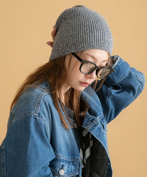 URBAN RESEARCH Sonny Label（アーバンリサーチサニーレーベル）の「スパンコールラメニット帽（ニットキャップ/ビーニー・レディース・グレー/チャコール・one）」の6枚目の写真