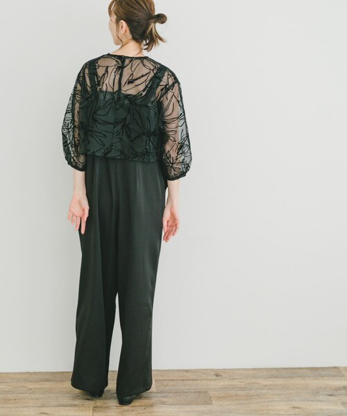 ITEMS URBANRESEARCH（アイテムズ アーバンリサーチ）の「チュールトップス×オールインワンセット（サロペット/オーバーオール・レディース・BLK/BEG・FREE）」の9枚目の写真