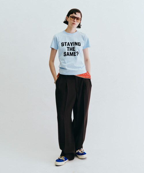 URBAN RESEARCH（アーバンリサーチ）の「Teya　Flock Letter T-shirts（Tシャツ/カットソー・レディース・SAX/RED/BROWN・S/L）」の16枚目の写真