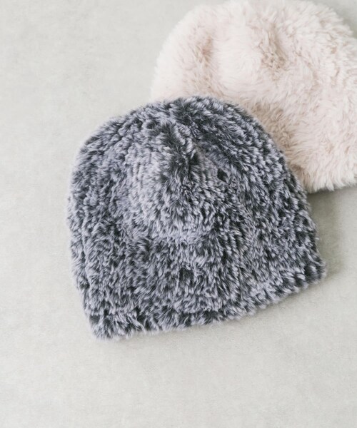 SMELLY（スメリー）の「ファーニットキャップ（ニットキャップ/ビーニー・レディース・IVO/CGY・-）」の2枚目の写真