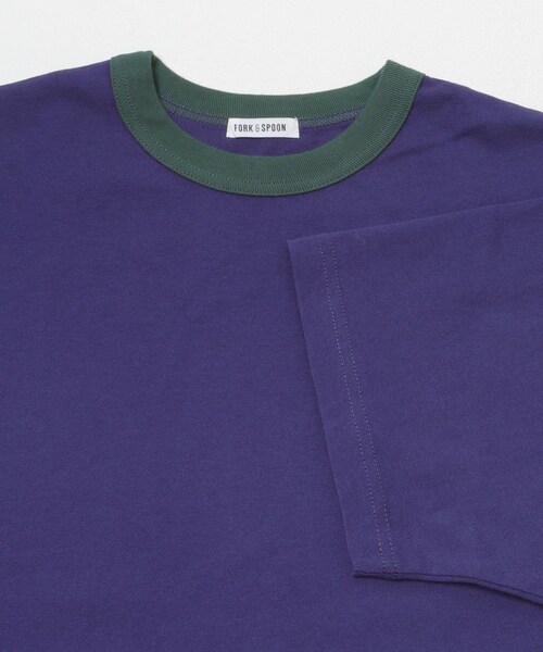 URBAN RESEARCH DOORS（アーバンリサーチドアーズ）の「FORK&SPOON　リンガーショートスリーブTシャツ（Tシャツ/カットソー・メンズ・GRYxCCL/BRNxSAX/NVYxGRN・4/5）」の16枚目の写真