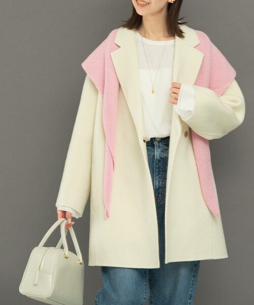 URBAN RESEARCH ROSSO（アーバンリサーチロッソ）の「ウールカシミヤリバーチェスターコート（チェスターコート・レディース・WHITE/BEIGE/NAVY・FREE）」の12枚目の写真