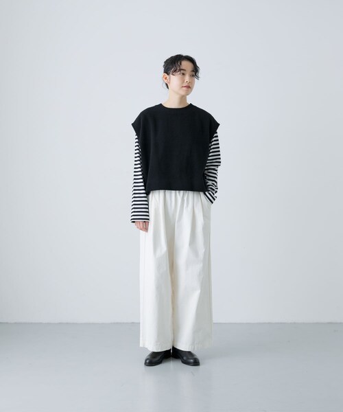 かぐれ（カグレ）の「ナッピングウール2WAYベスト（ベスト・レディース・BLACK/CHARCOAL・FREE）」の6枚目の写真