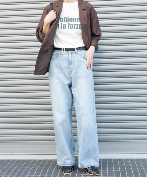 ITEMS URBANRESEARCH（アイテムズ アーバンリサーチ）の「デニムストレートパンツ（デニムパンツ・レディース・L.BLU/BLU・S/M）」の8枚目の写真